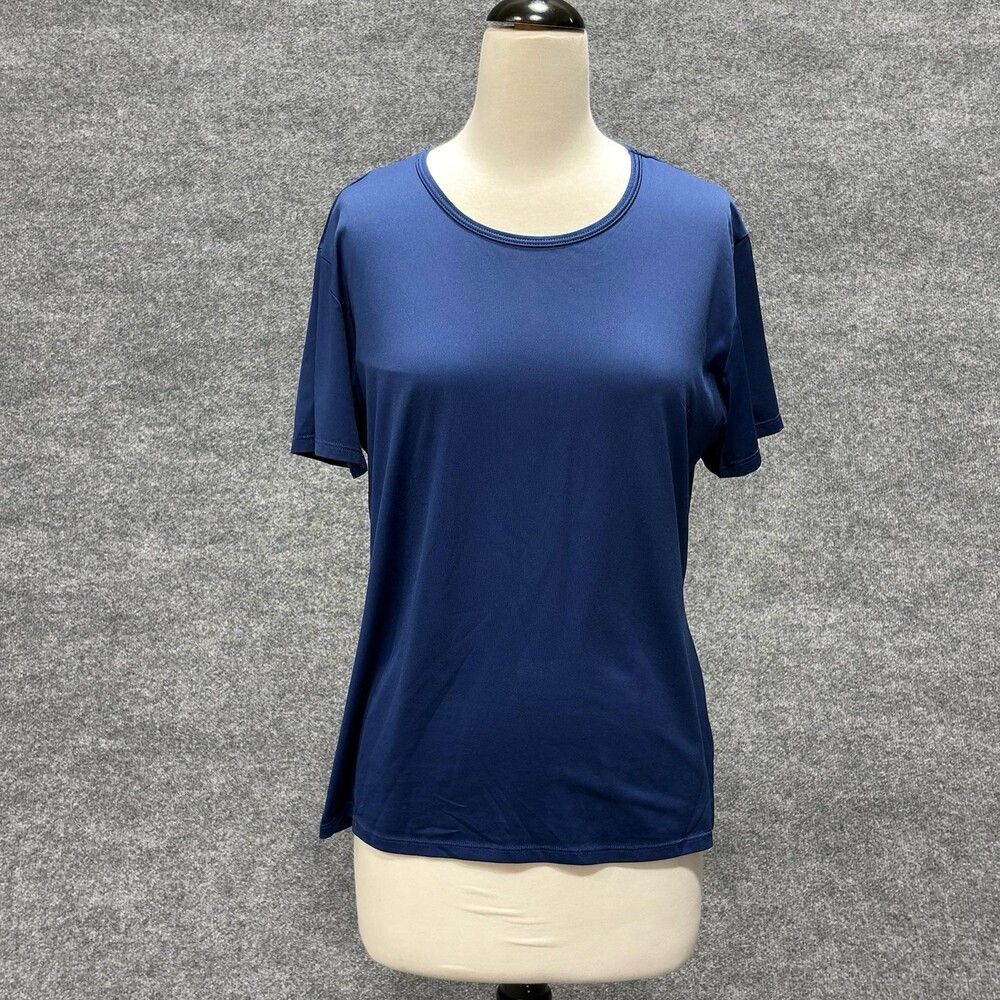 Patagonia Shirt Womens XL Blue Short Sleeve Crew Neck Performance Top Athletic